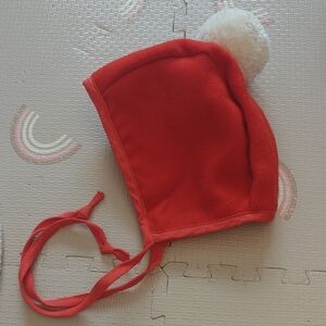 Cozy Red Kids Pom-Pom Hat